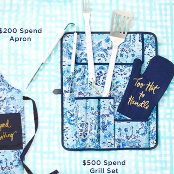 Lilly Pulitzer Other - Lilly Pulitzer Blue High Tide Grilling Set